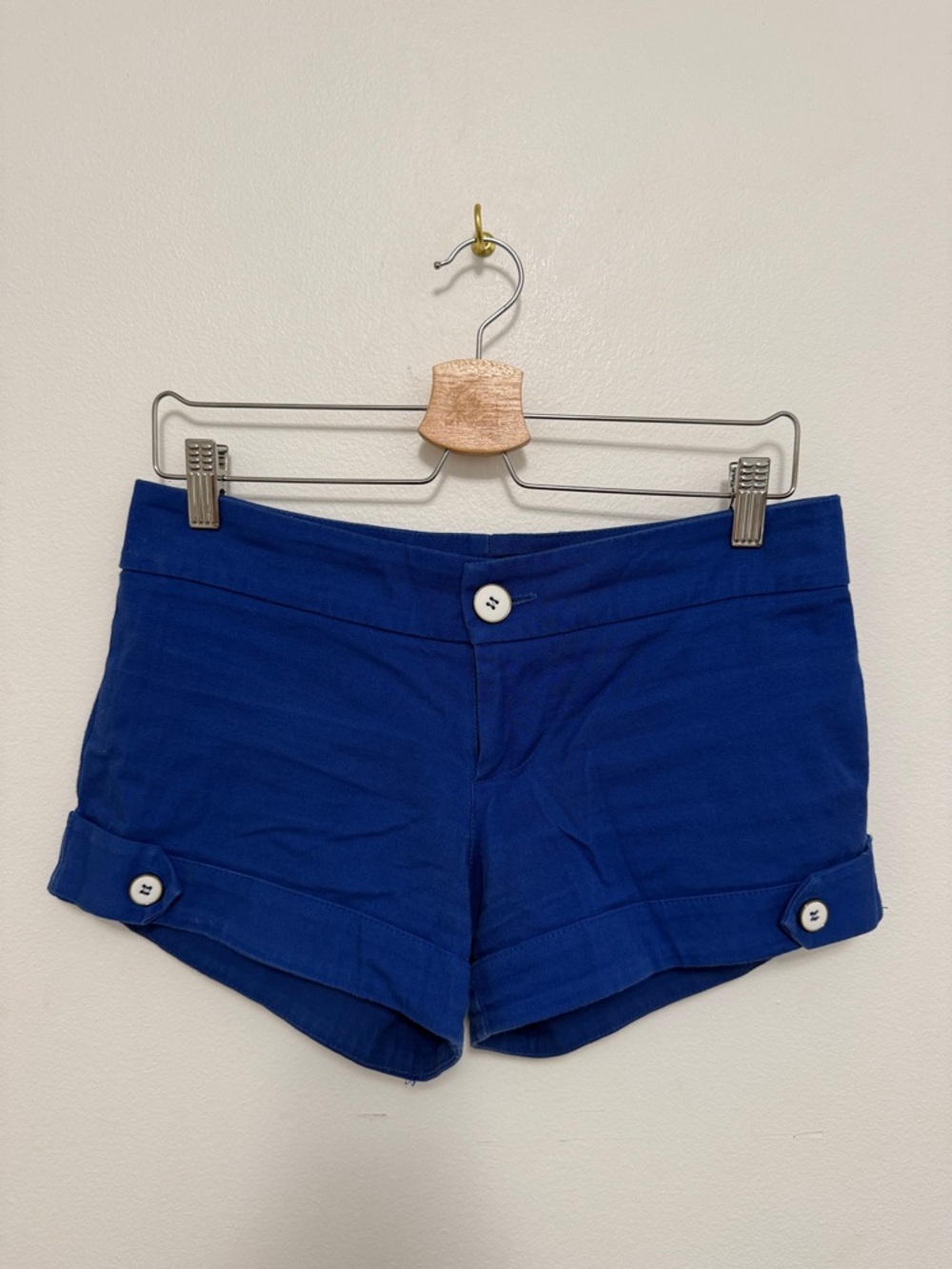 Lucy Love Royal Blue Low-rise Twill Shorts